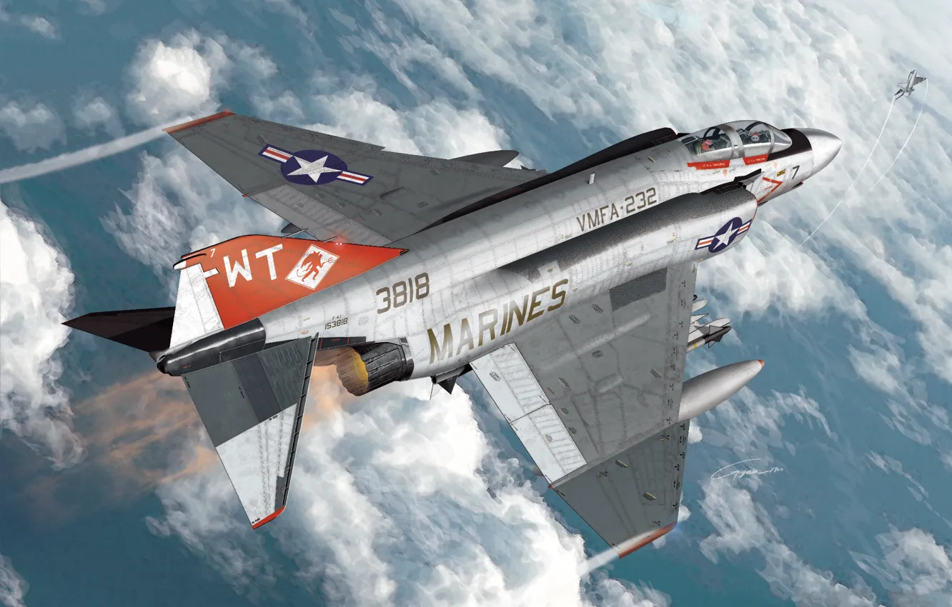 Фото обои США, истребитель-бомбардировщик, истребитель-перехватчик, F-4 Phantom II, тактический истребитель, US NAVY, USMC F-4J