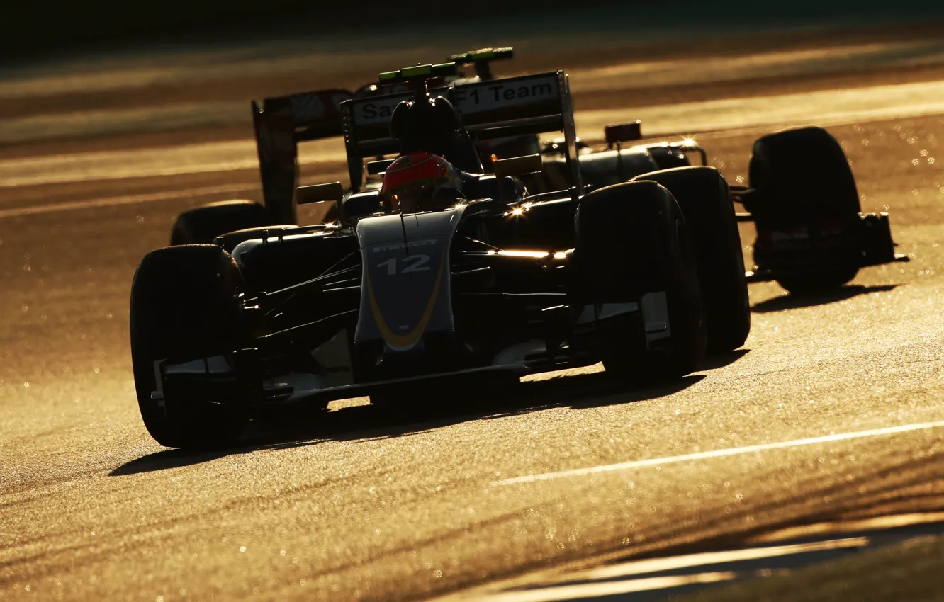 Фото обои Сумерки, Formula 1, Sauber, Felipe Nasr, Заубер