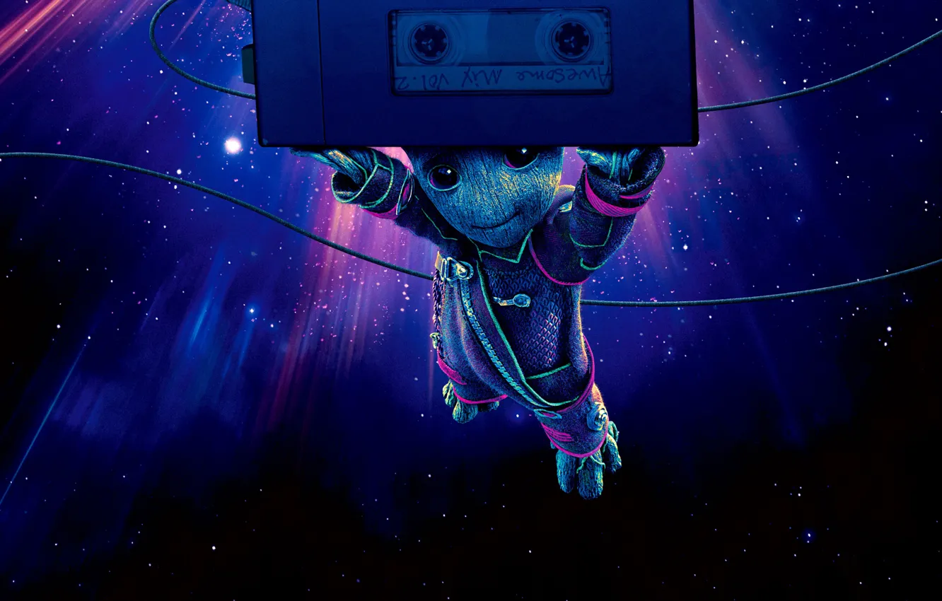 Фото обои Action, Baby, Nebula, year, Vin Diesel, Team, Bradley Cooper, MARVEL
