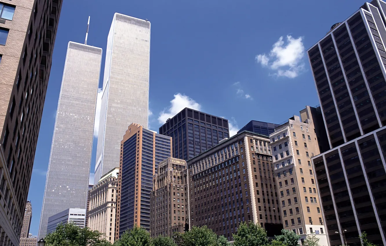 Фото обои город, здания, небоскребы, нью-йорк, высотки, new-york