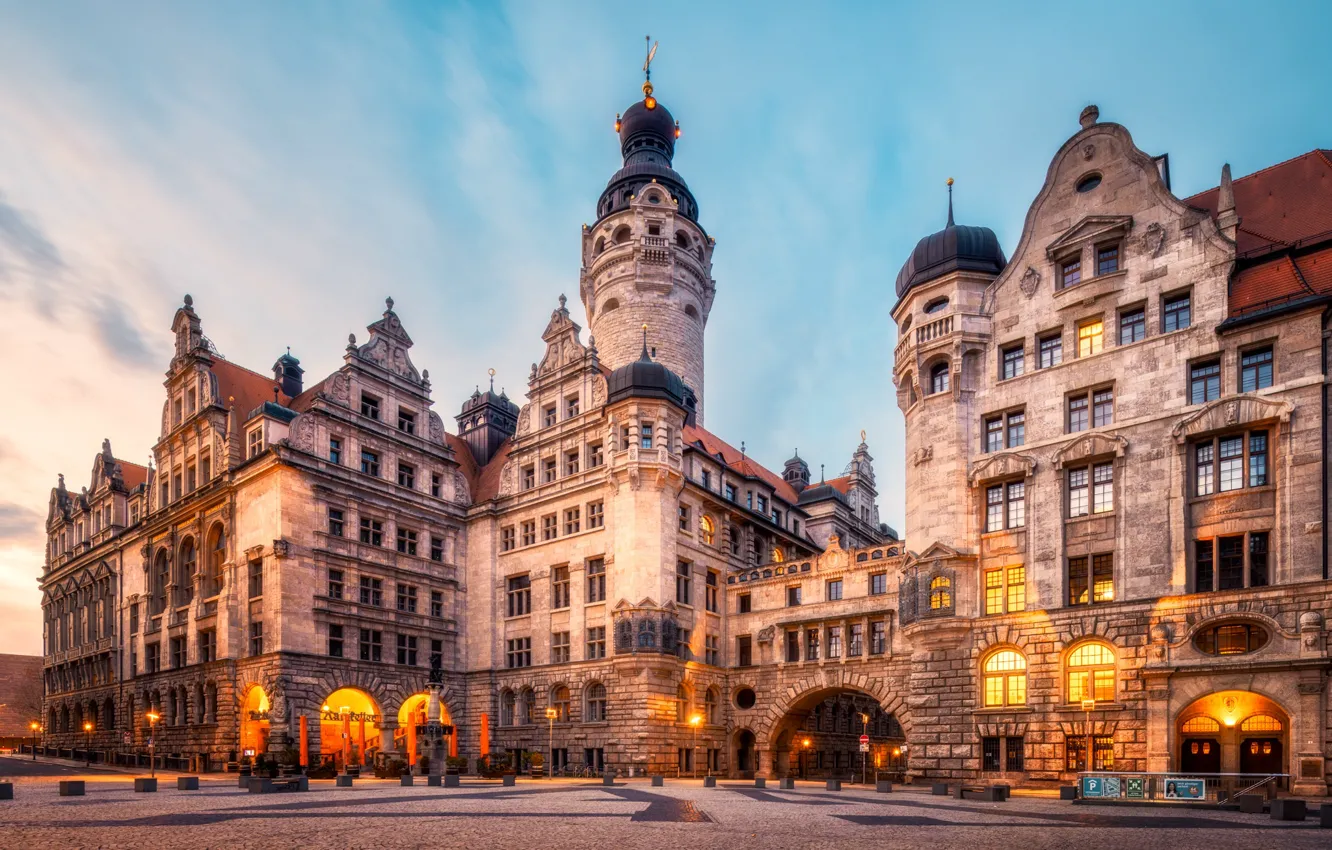 Фото обои здания, башня, Германия, площадь, архитектура, Germany, Саксония, Saxony