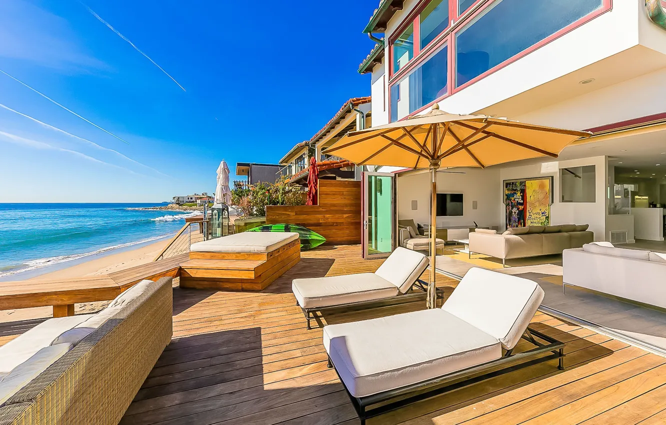 Фото обои океан, побережье, Калифорния, Los Angeles, виллы, La Costa Beach
