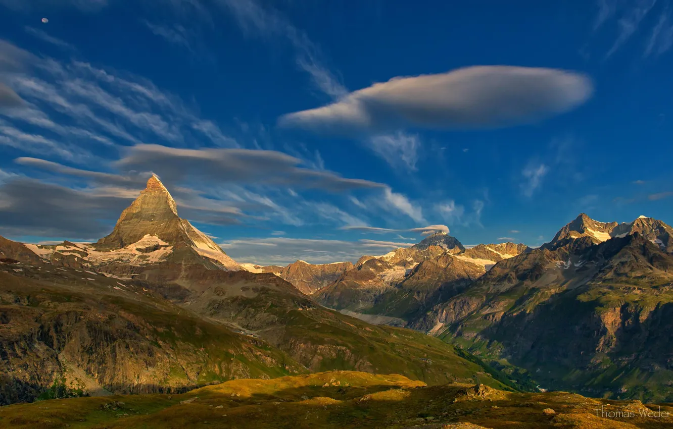 Фото обои горы, природа, панорама