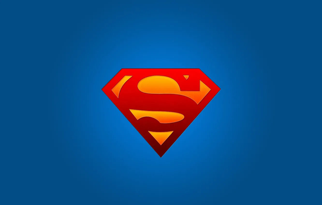Фото обои логотип, символ, superman, супермен, супергерой