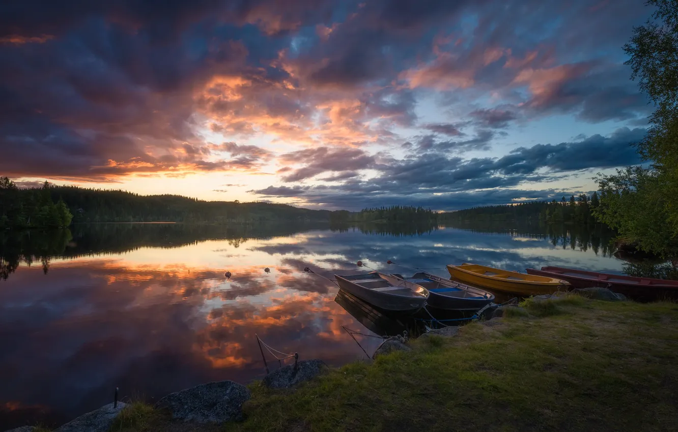 Фото обои лодка, Норвегия, Norway, The Gathering, Ringerike, Anyway