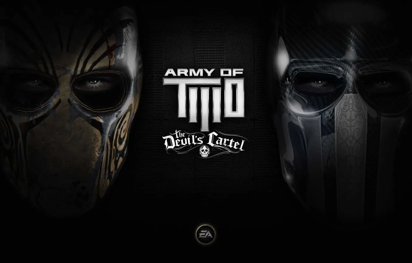 Фото обои black, iron, mask, army two devils cartel