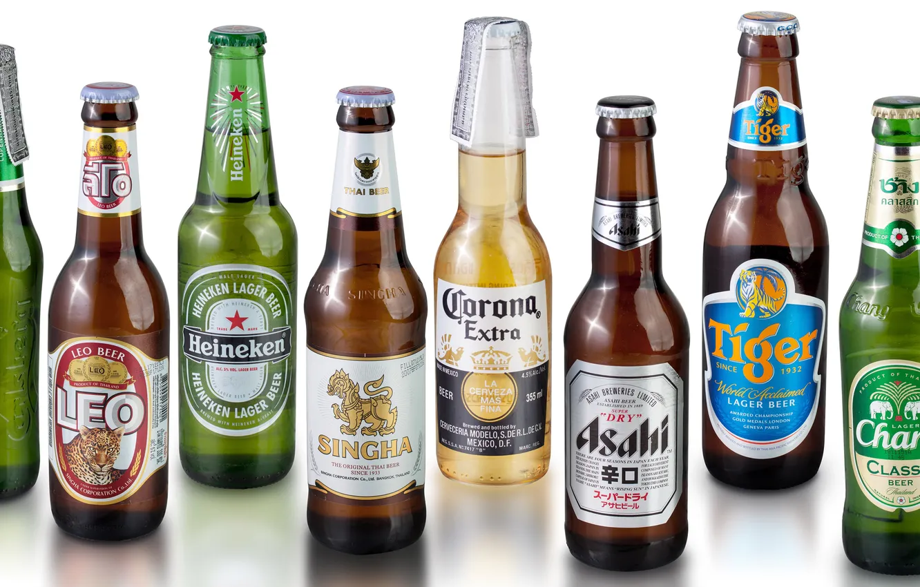 Фото обои beer, drinks, bottles, varieties