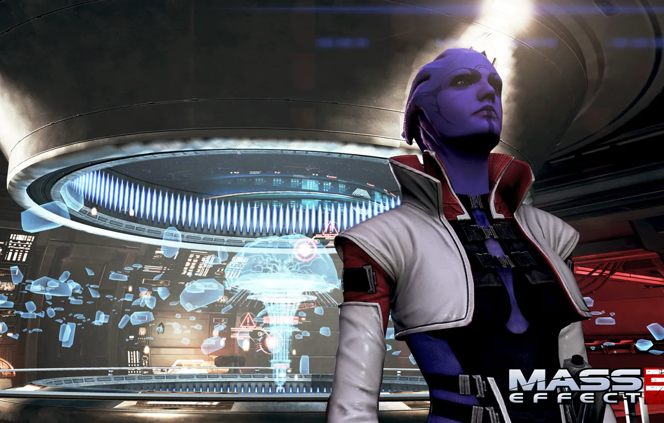 Фото обои Mass Effect 3, азари, DLC Omega, Ариа Т'Лоак