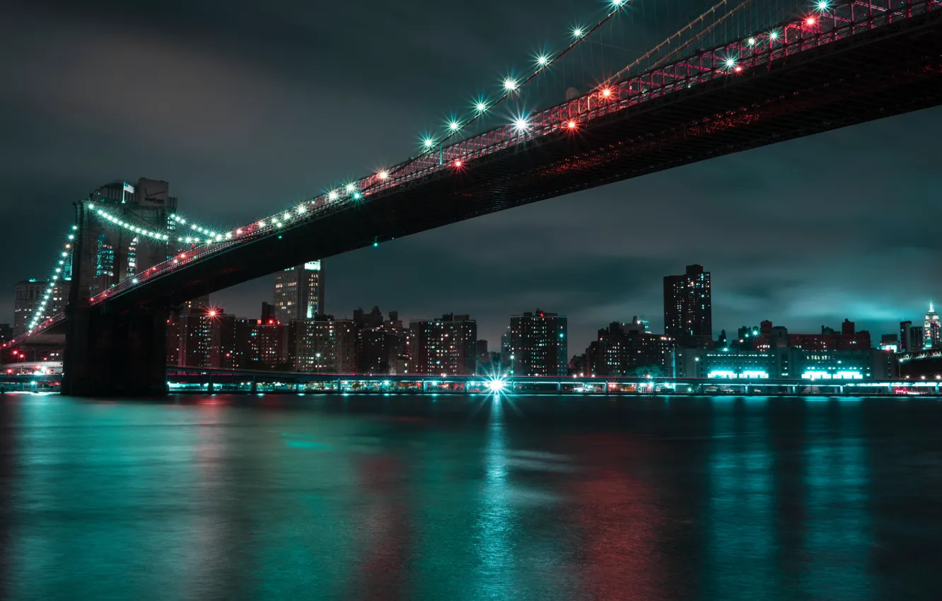 бруклинский мост ночью фото высокого разрешения