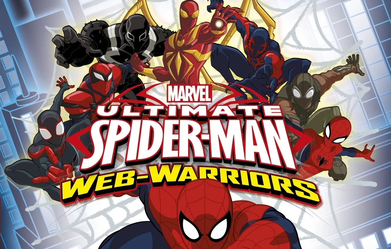 Фото обои noir, spider man, peter parker, spider-girl, Miles Morales, ultimate spider man