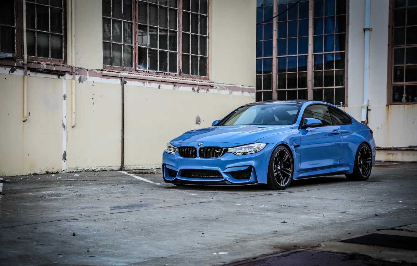 Фото обои BMW, blue, sport coupe, black wheels, M Performance