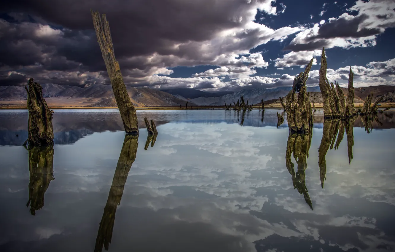 Фото обои Landscape, Lake Isabella, kern river valley