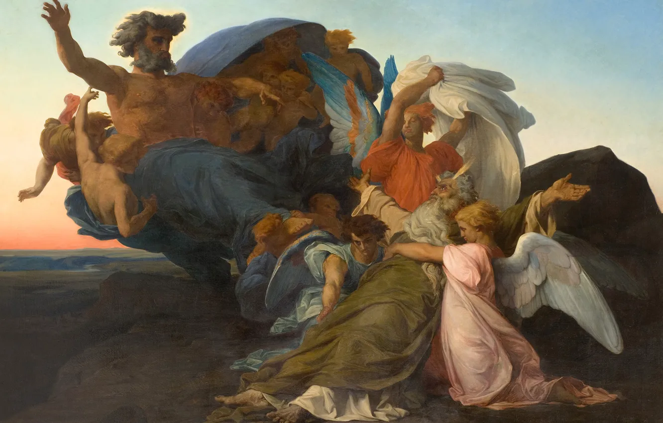 Фото обои картина, религия, Александр Кабанель, Alexandre Cabanel, мифология, Смерть Моисея