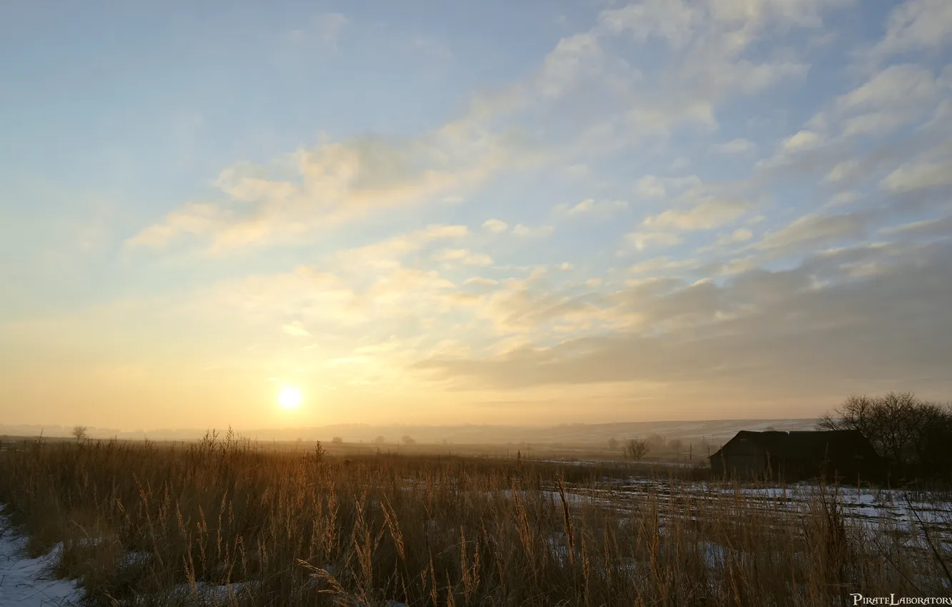Фото обои зима, сонце, Україна, ранок, pirate laboratory