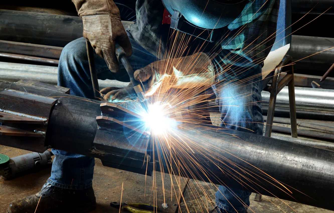 Фото обои welder, welding, worker, metallurgical