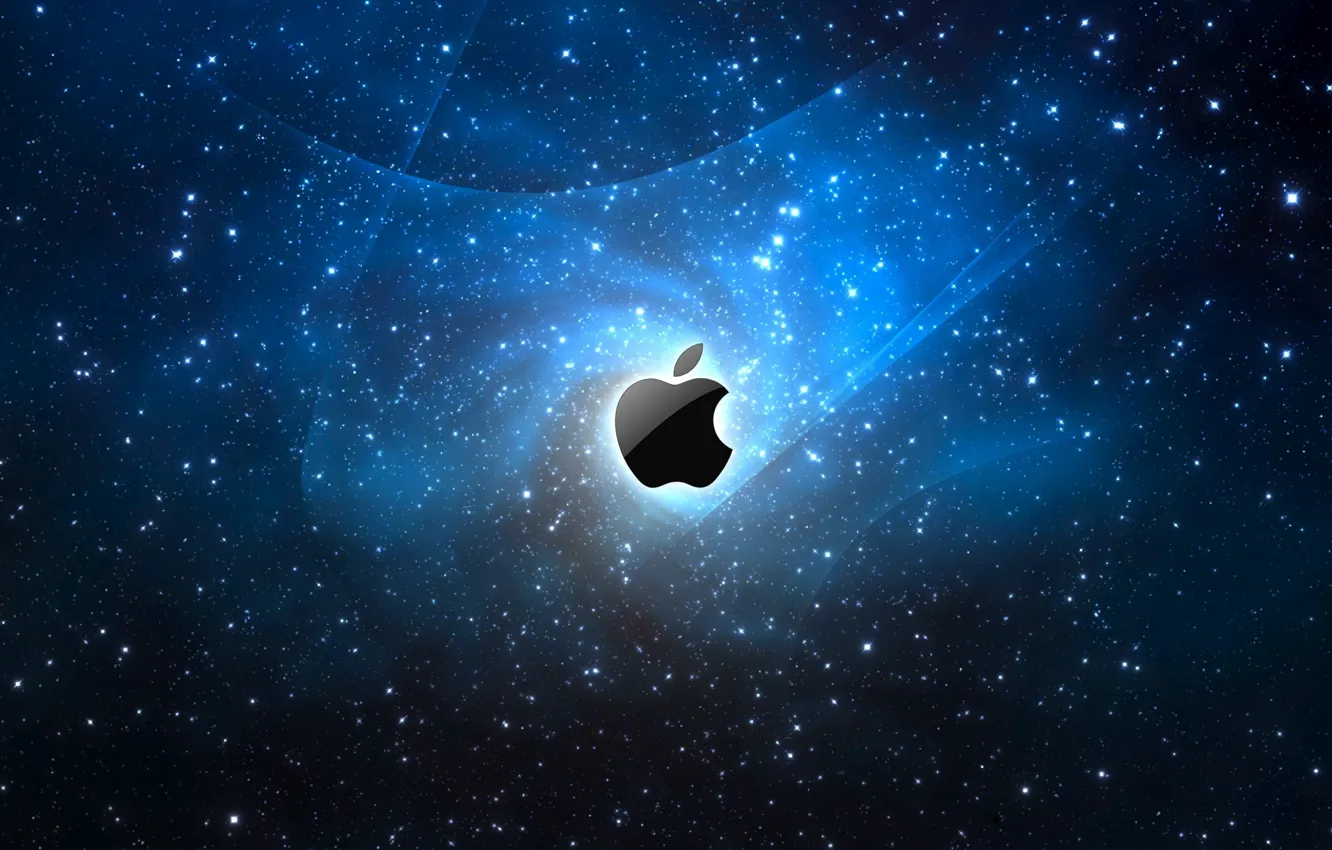 Фото обои космос, Apple, яблоко
