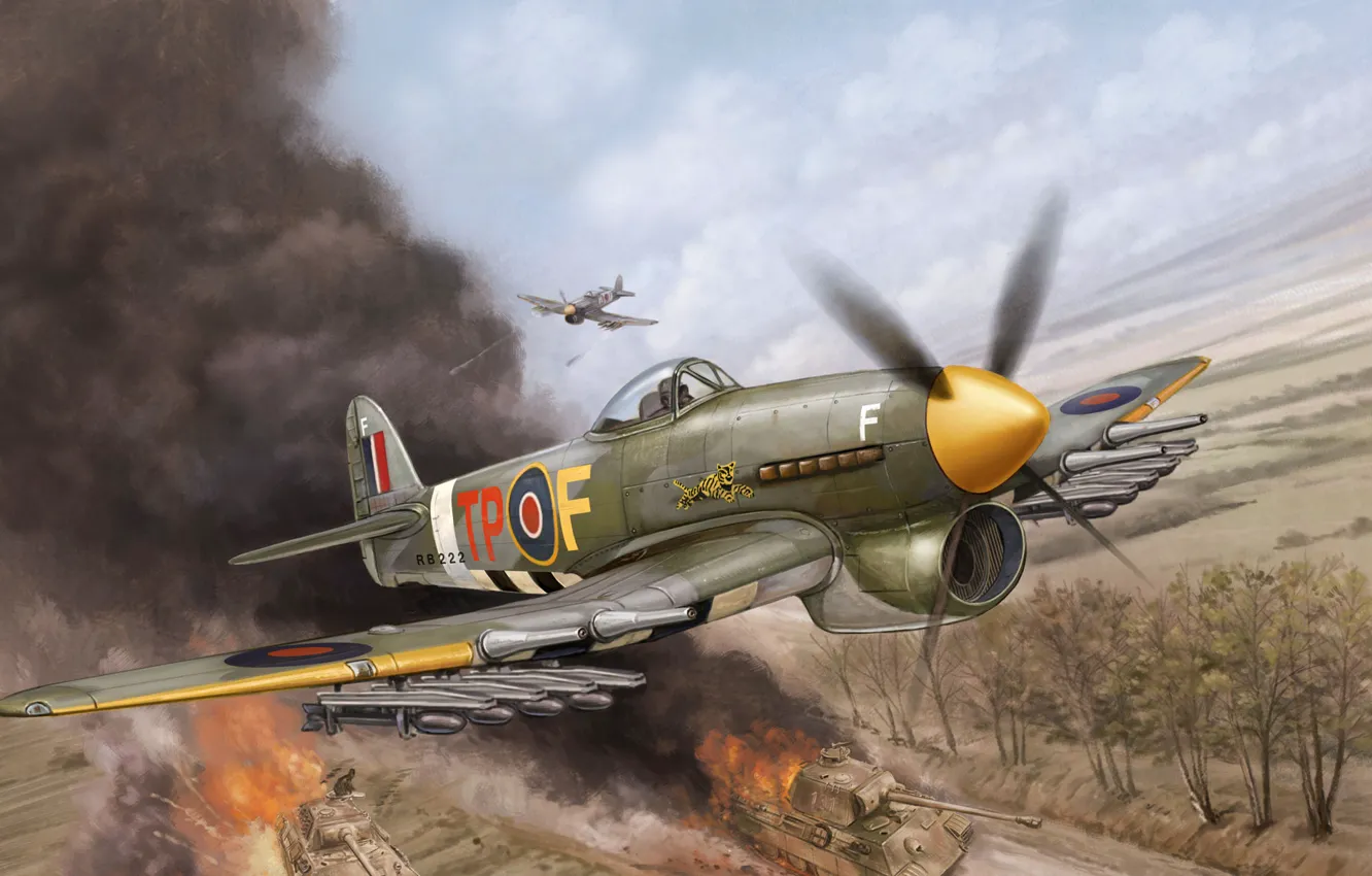 Фото обои самолет, истребитель, арт, бомбардировщик, game, the, британский, Flames of War