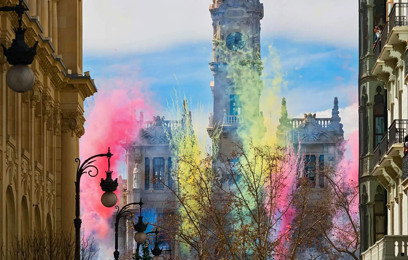 Фото обои Испания, Валенсия, Фальяс