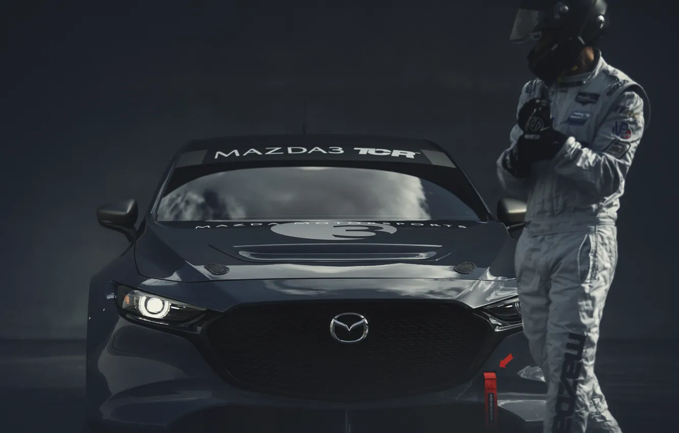 Фото обои Mazda, гонщик, Mazda 3, 2020, TCR