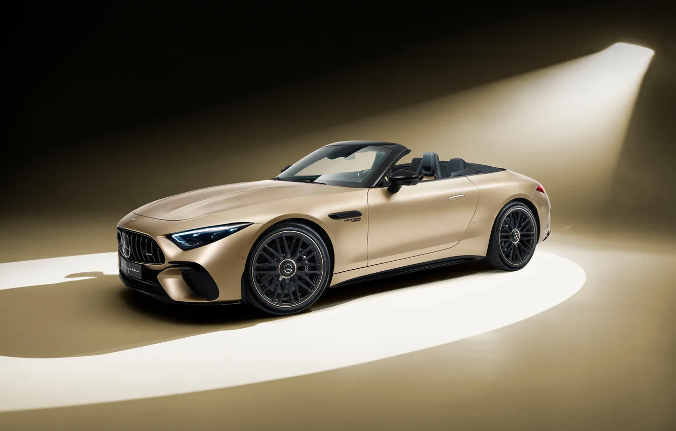 Фото обои mercedes, 4-matic, manufaktur, golden coast, amg sl 63
