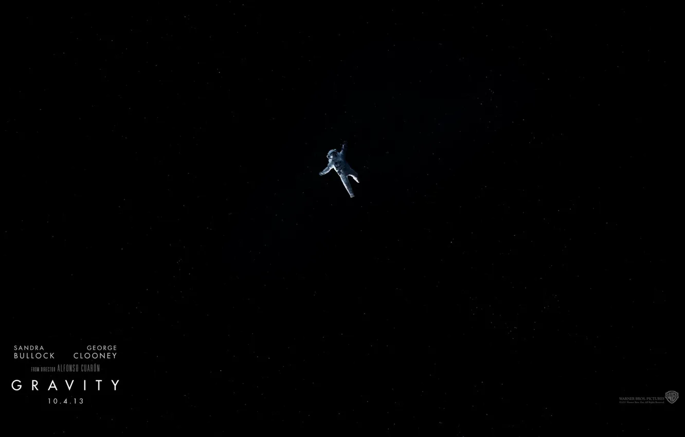 Фото обои космос, космонавт, гравитация, gravity