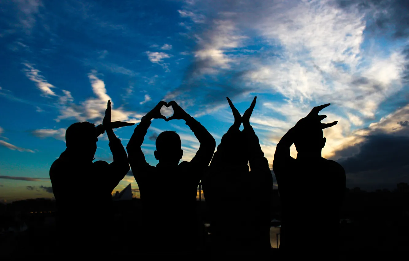 Фото обои любовь, руки, love, слово, people, hands, letters, silhouettes