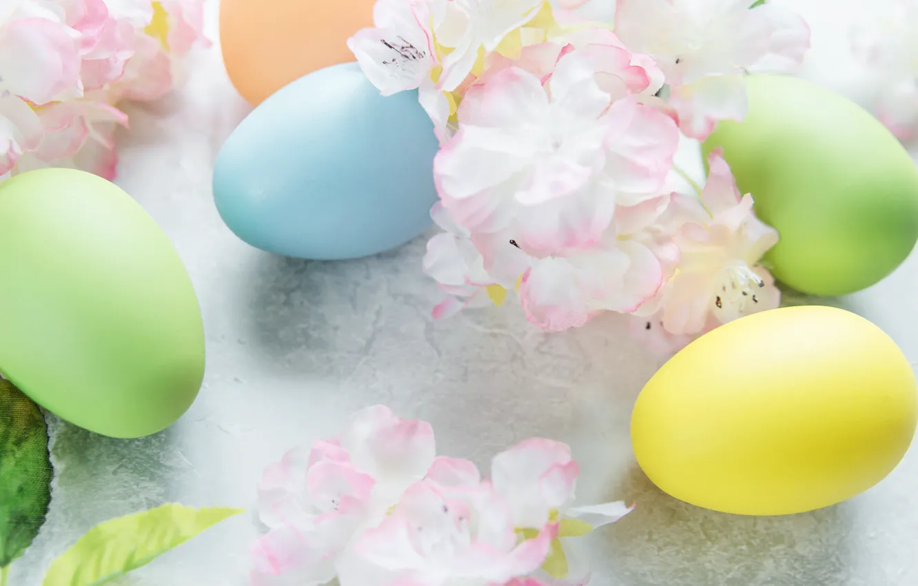 Фото обои цветы, Пасха, flowers, spring, Easter, eggs, Happy, яйца крашеные