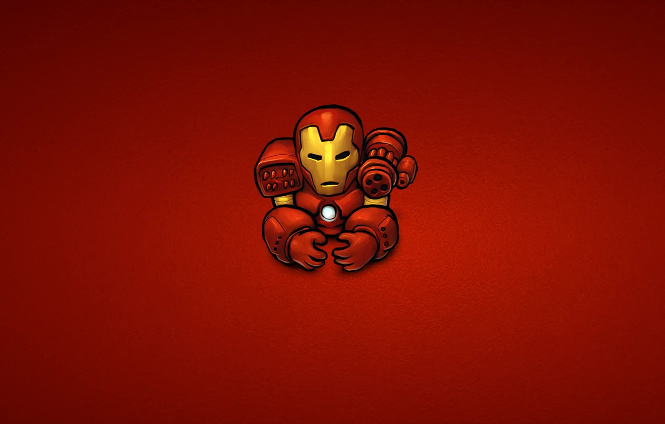 Фото обои красный, сталь, минимализм, железный человек, marvel, комикс, iron man