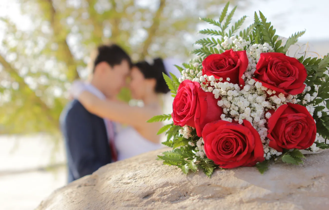 Фото обои цветы, свадьба, я и она