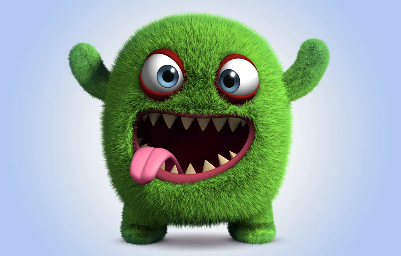 Фото обои монстр, monster, smile, cartoon, персонаж, funny, cute, fluffy