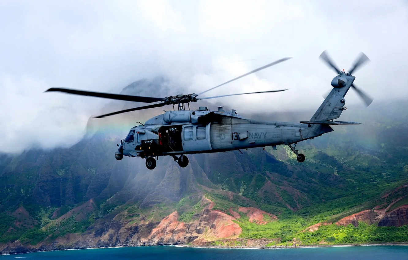 Фото обои полет, вертолёт, военно-транспортный, Seahawk, MH-60S