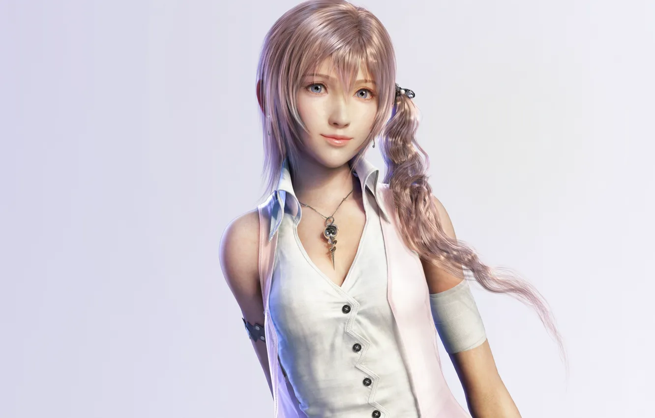 Фото обои девушка, фон, final fantasy, lightning farron, XIII