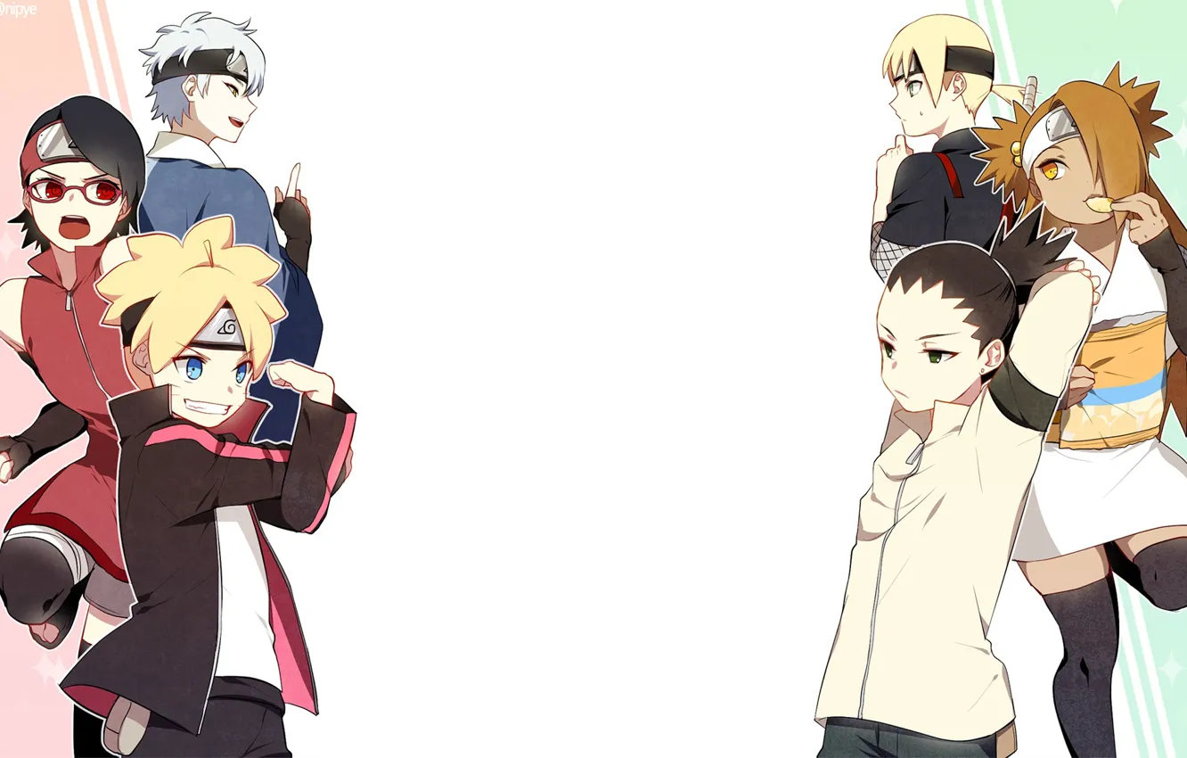 Фото обои дети, аниме, арт, Naruto, Боруто, новое поколение