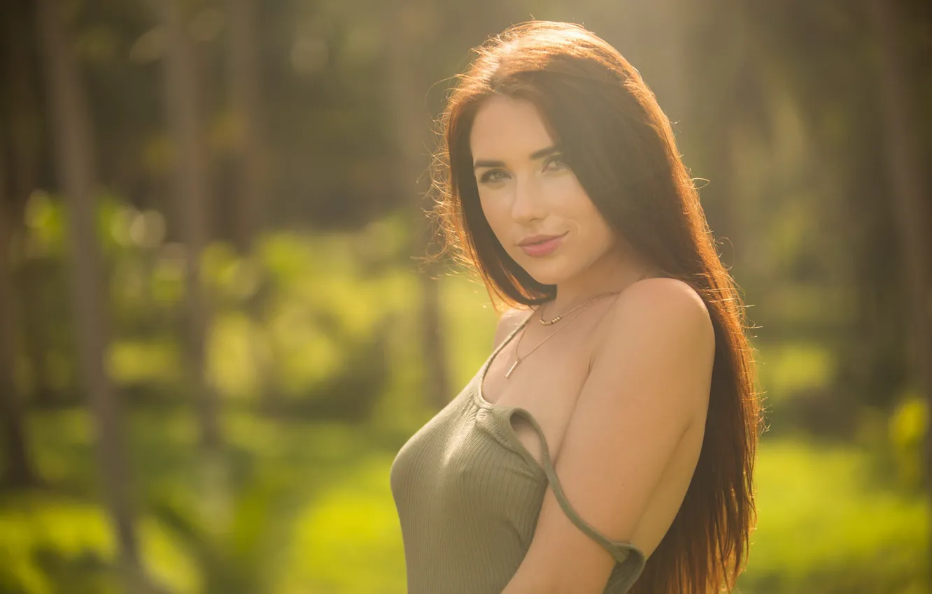 Фото обои лес, девушка, волосы, Niemira