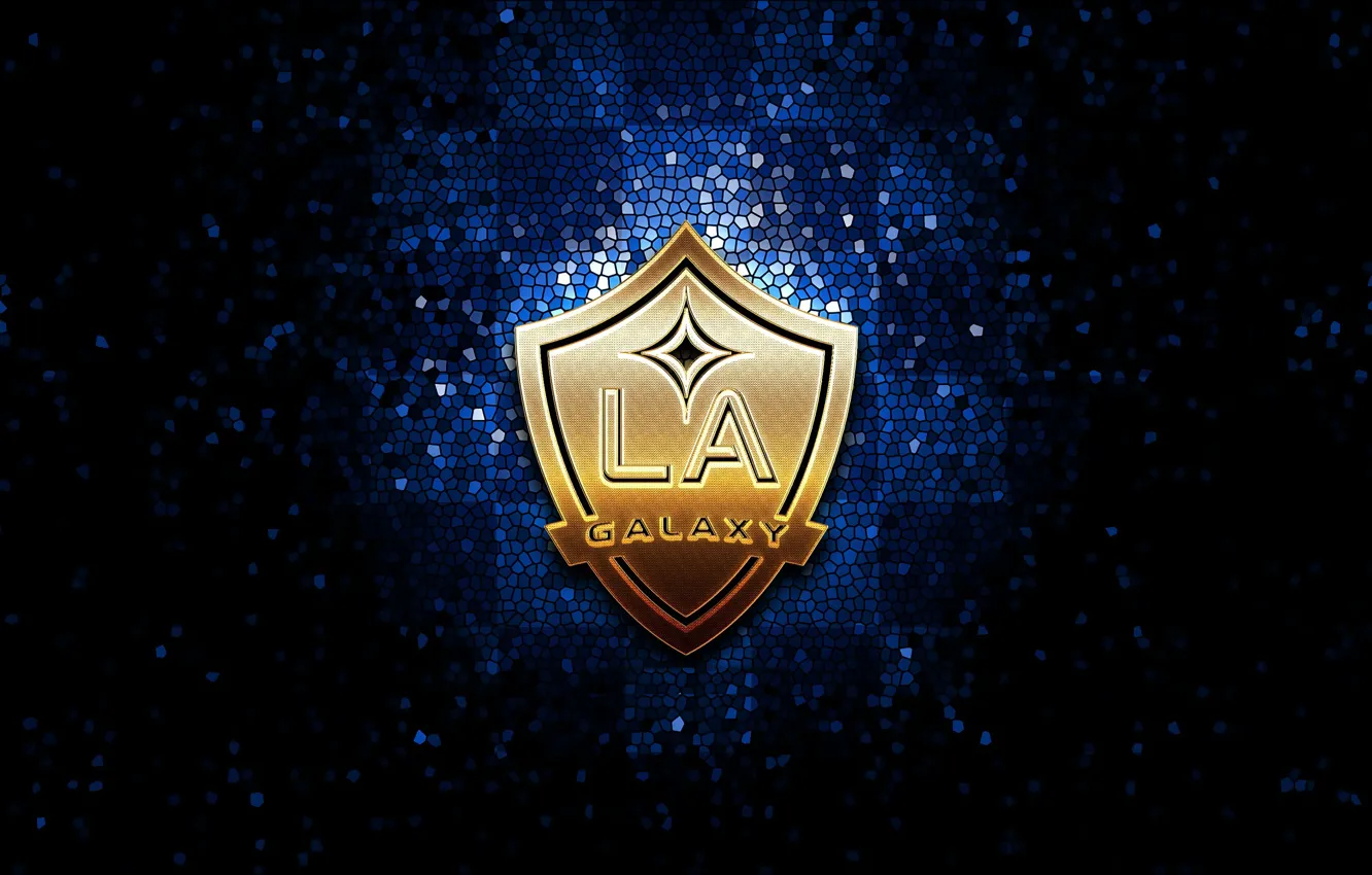 Фото обои wallpaper, sport, logo, football, Los Angeles Galaxy, glitter, checkered, MLS