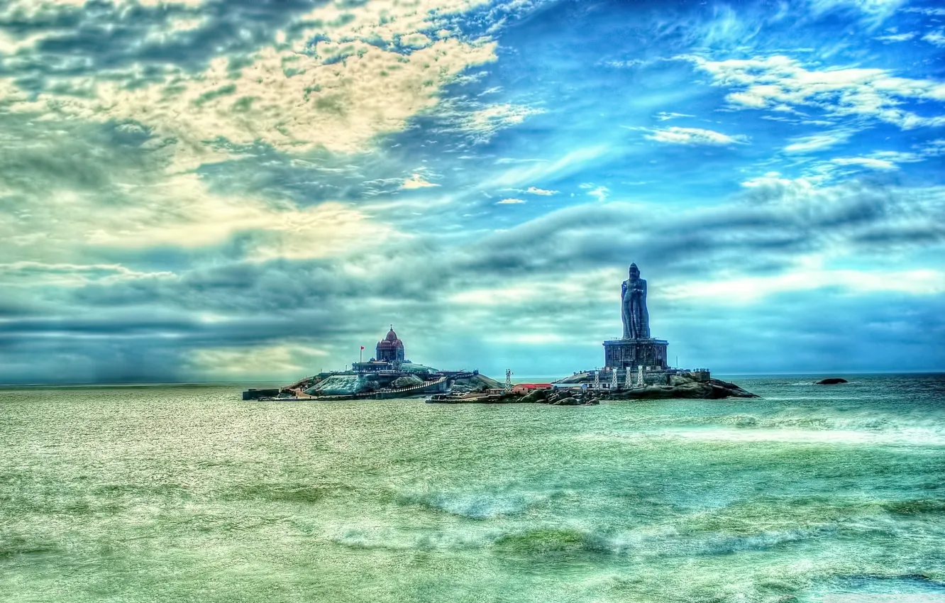 Фото обои sea, god, statue, india