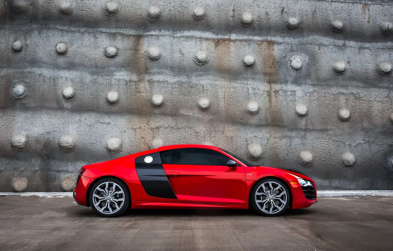 Фото обои Audi, ауди, тюнинг, профиль, red, красная