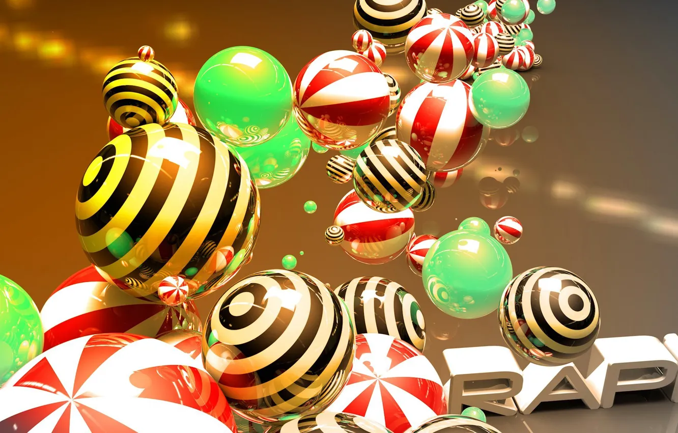 Фото обои шарики, шар, сфера, глянцевые, Обои арт, синема 4д