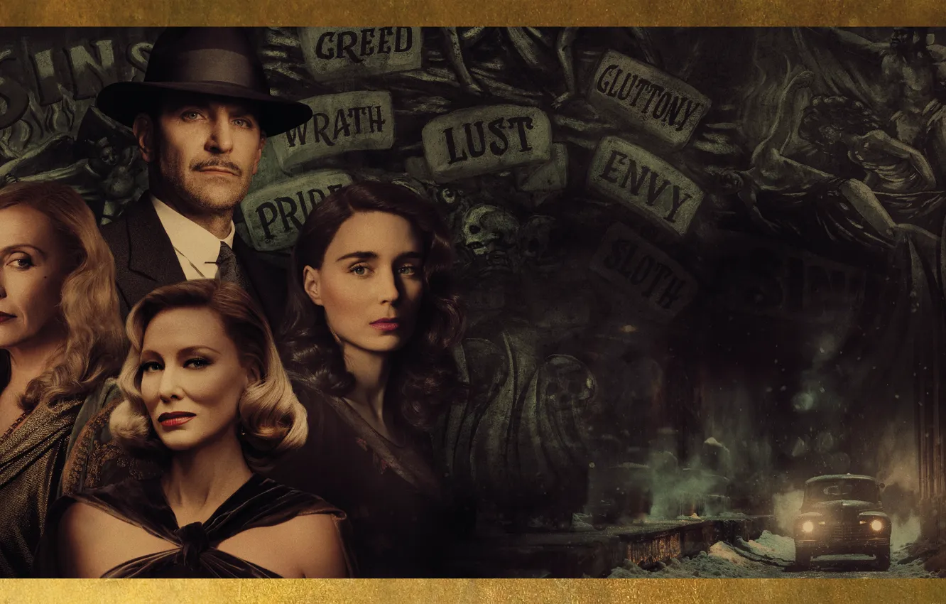 Фото обои Брэдли Купер, Bradley Cooper, Rooney Mara, Руни Мара, Кейт Бланшетт, Cate Blanchett, Toni Collette, Тони …