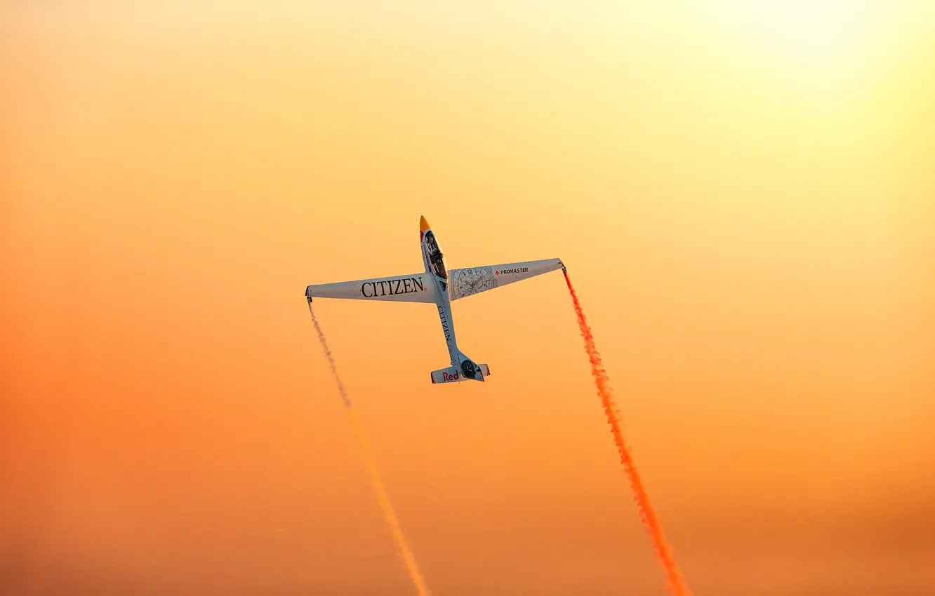Фото обои sky, flying, sunset, wings, airplane, plane, aviation, aerobatics
