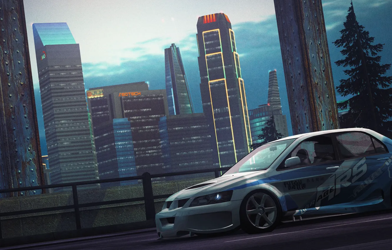 Фото обои Japan, Need for speed world, Mitsubishi Evolution VIII