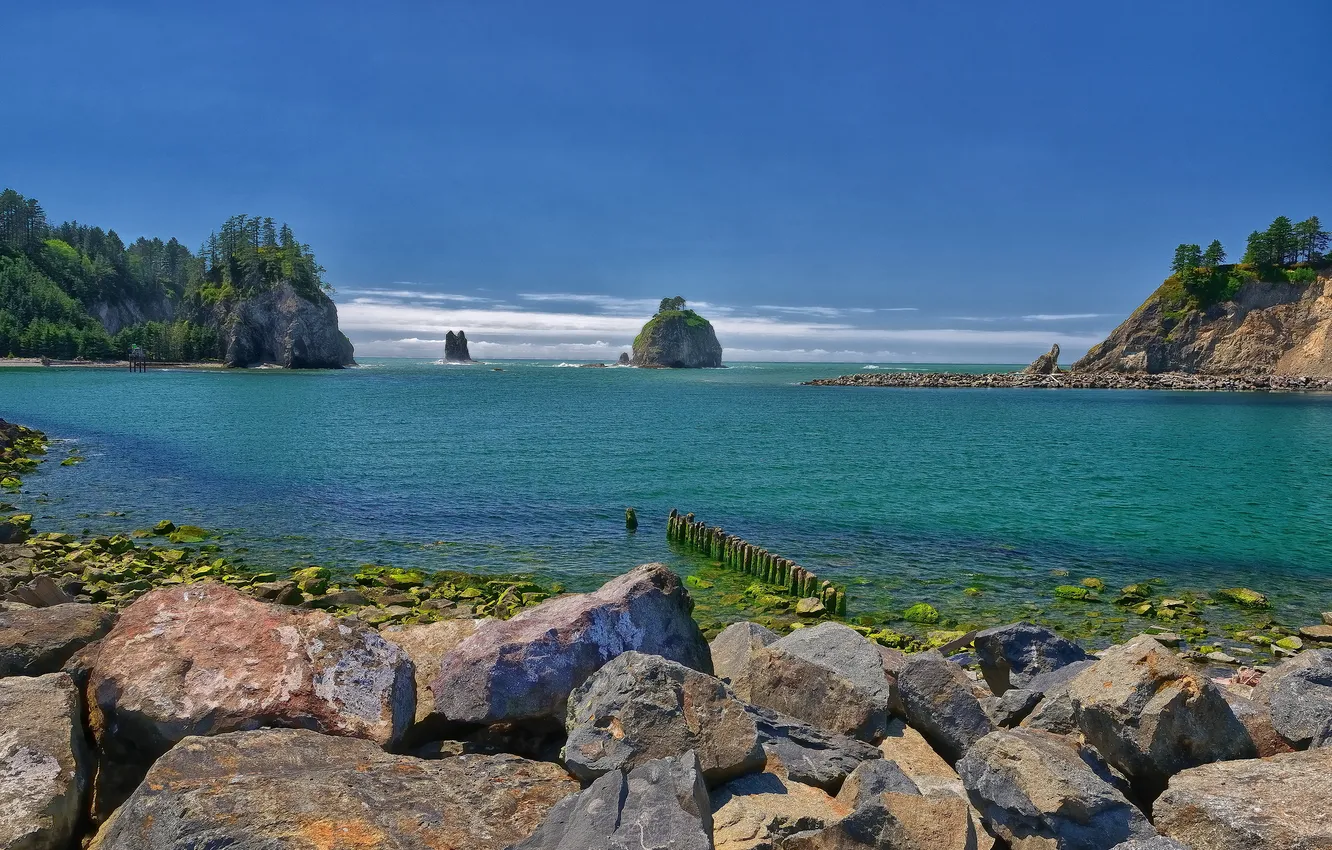Фото обои камни, скалы, побережье, Вашингтон, Pacific Ocean, Washington, Тихий океан, La Push
