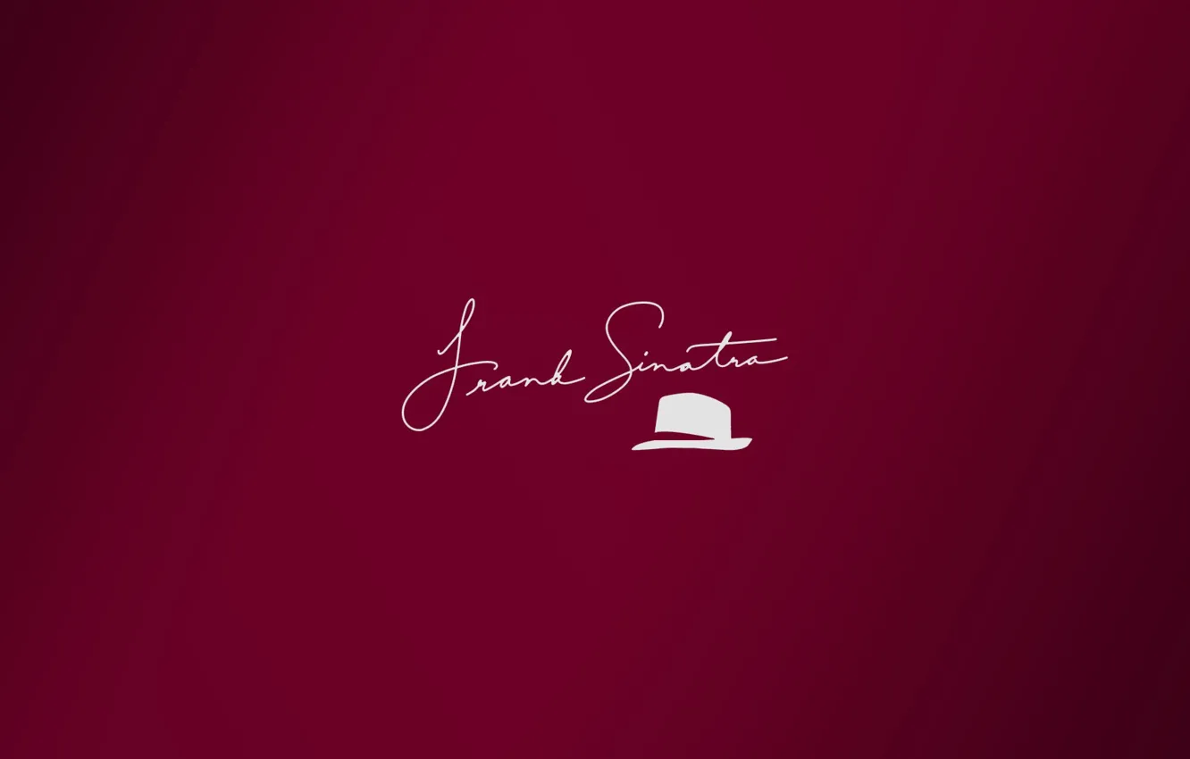 Фото обои минимализм, шляпа, hat, автограф, Frank Sinatra, signature, Синатра