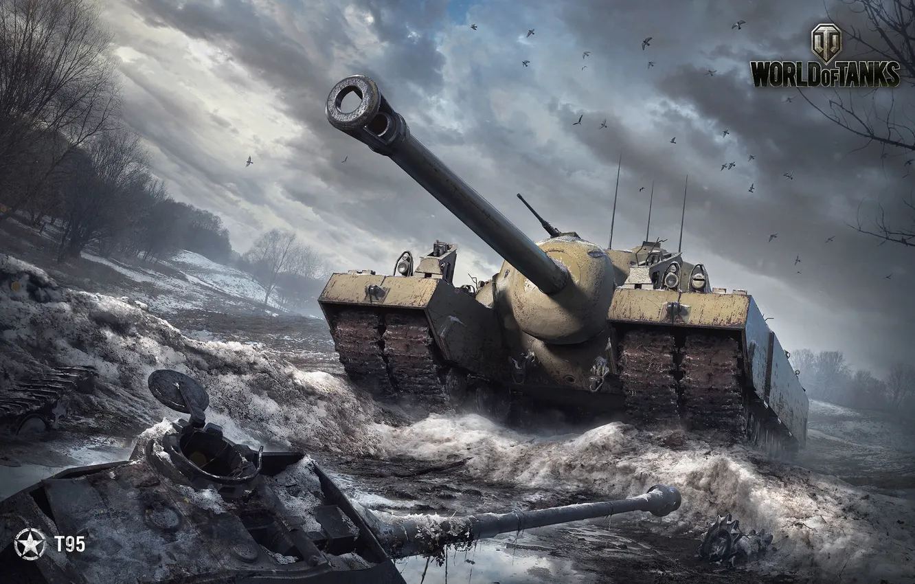 Фото обои WoT, World of Tanks, Мир Танков, Wargaming Net, T95