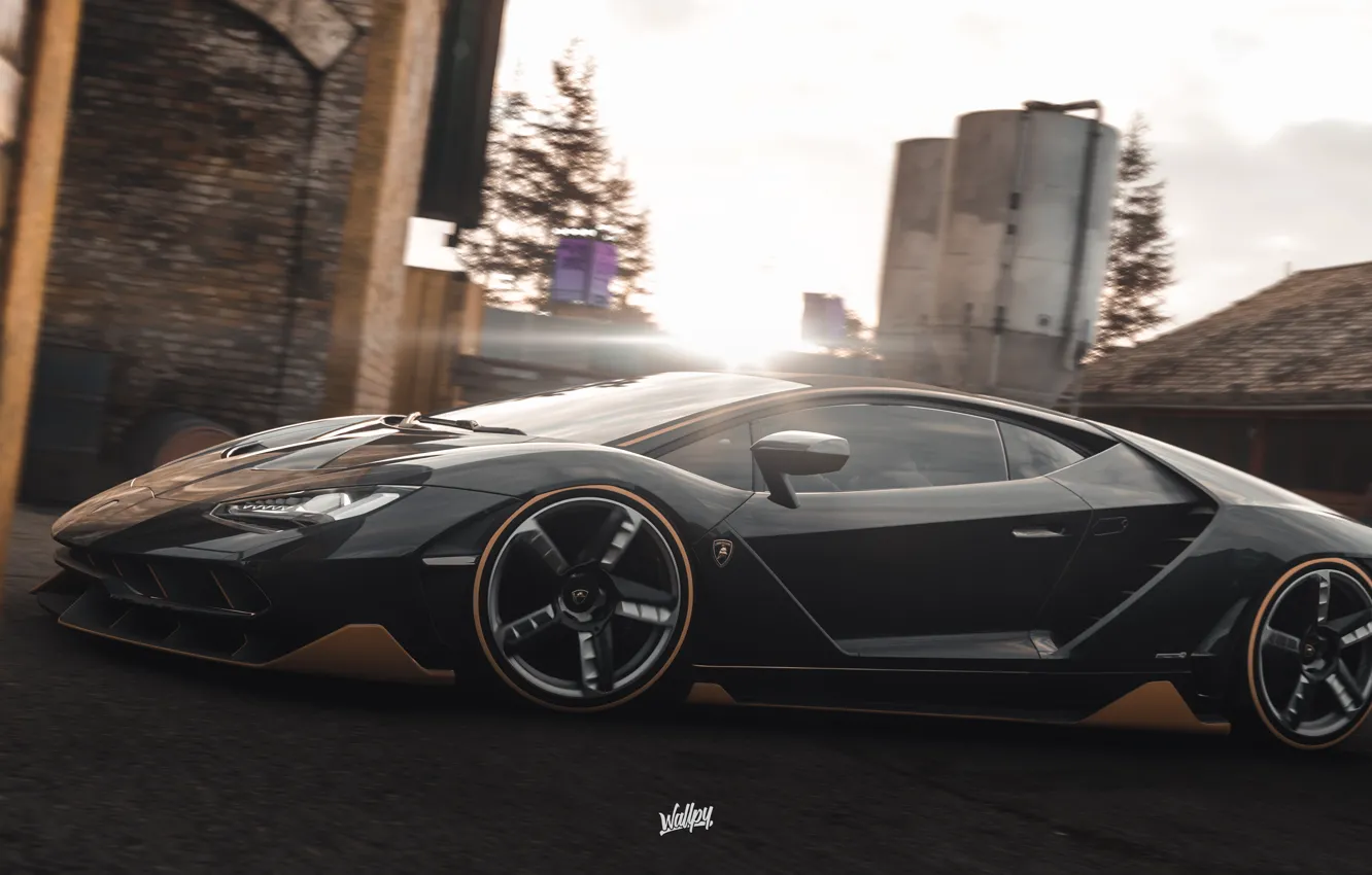 Фото обои Lamborghini, Microsoft, Centenario, game art, Forza Horizon 4, by Wallpy