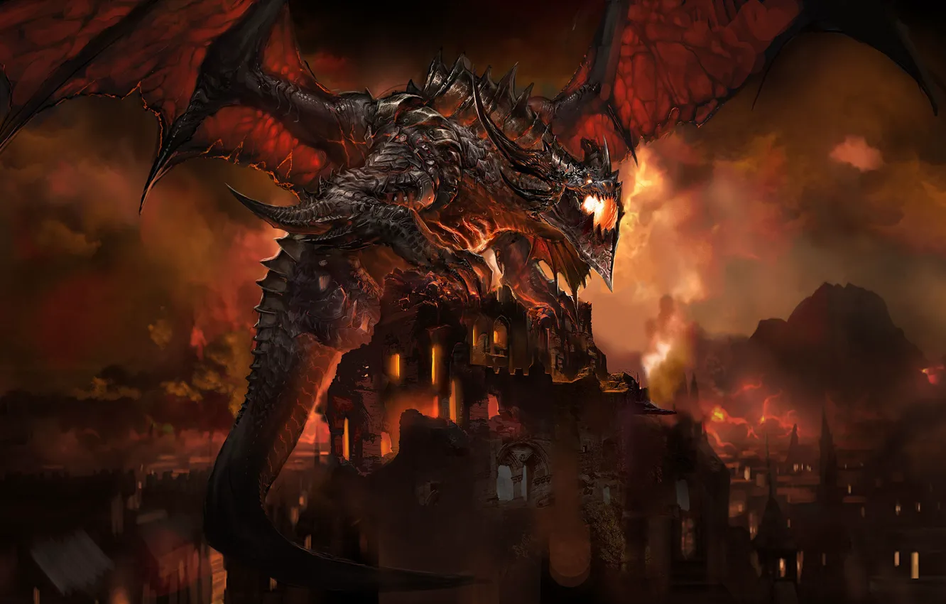 Фото обои Дракон, WoW, World of Warcraft, Cataclysm