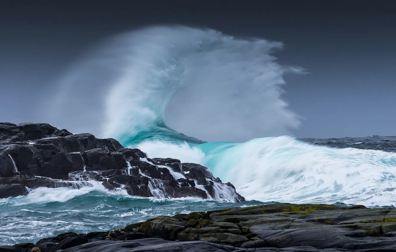 Фото обои waves, storm, sea, nature, water, seascape, lanscape