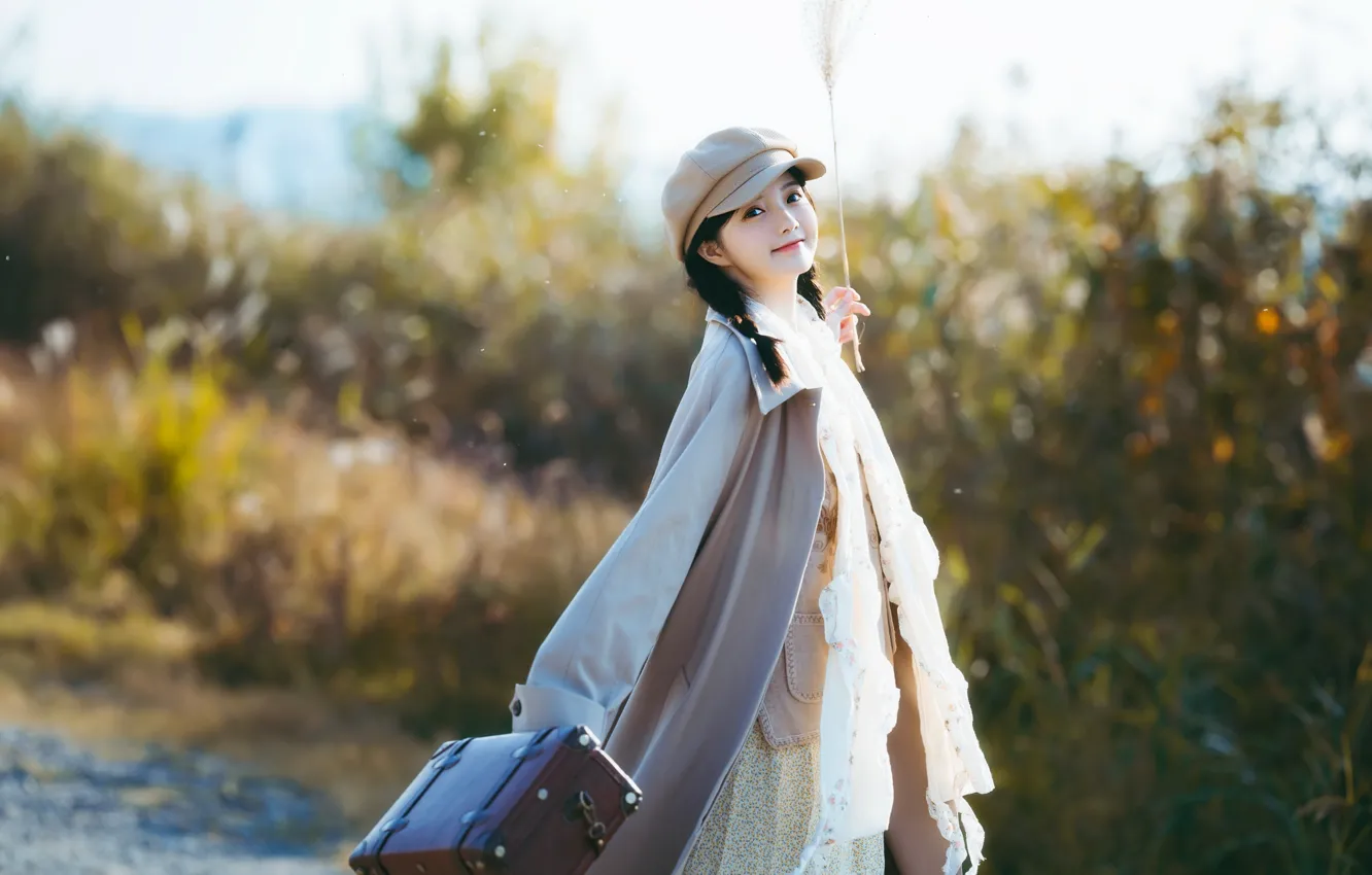 Фото обои Beautiful, Asian, Model, Woman, Jacket, Pretty, Japanese, Outdoor
