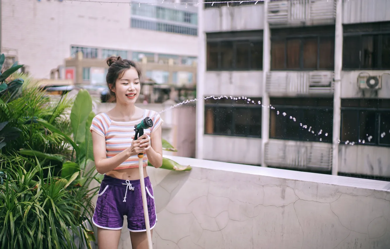 Фото обои Beautiful, Asian, Model, Smile, Woman, Pretty, Japanese, Outdoor