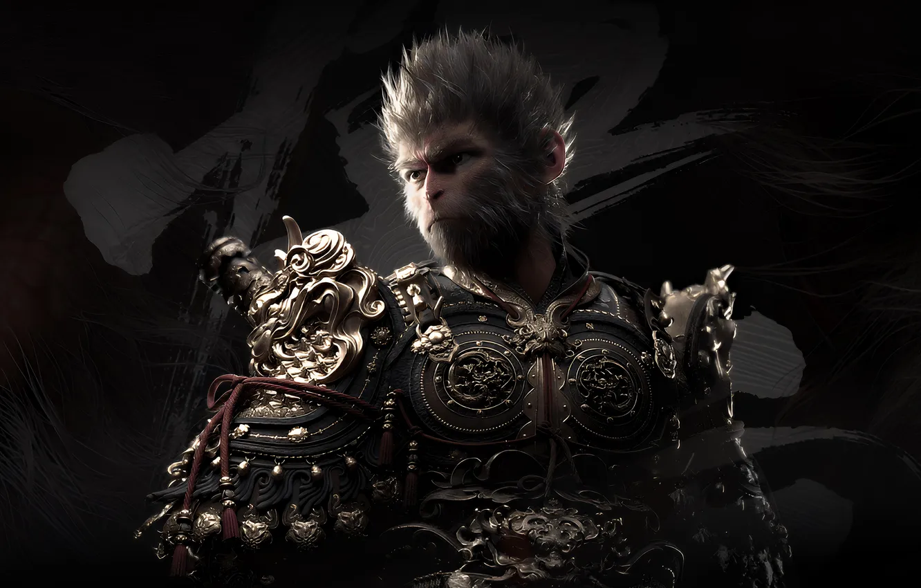 Фото обои Games, 2024 Games, Black Myth: Wukong, Dark theme, Destined One